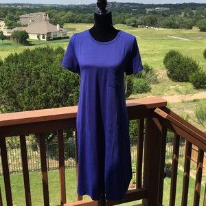 NWT LuLaRoe cobalt blue Carly dress, Large (12/14)